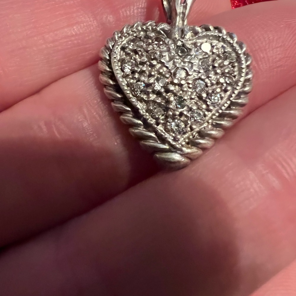 Silver and diamond pendant